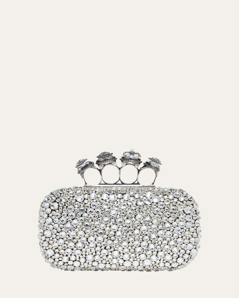 Skull Spider Four Ring Crystal Clutch Bag